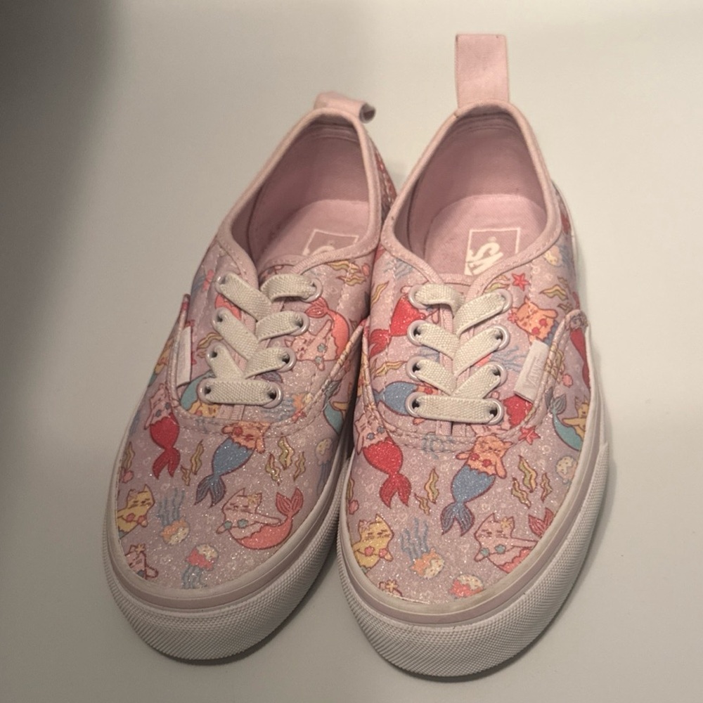 Vans Kids Pink and Multicolor Patterned Sneakers